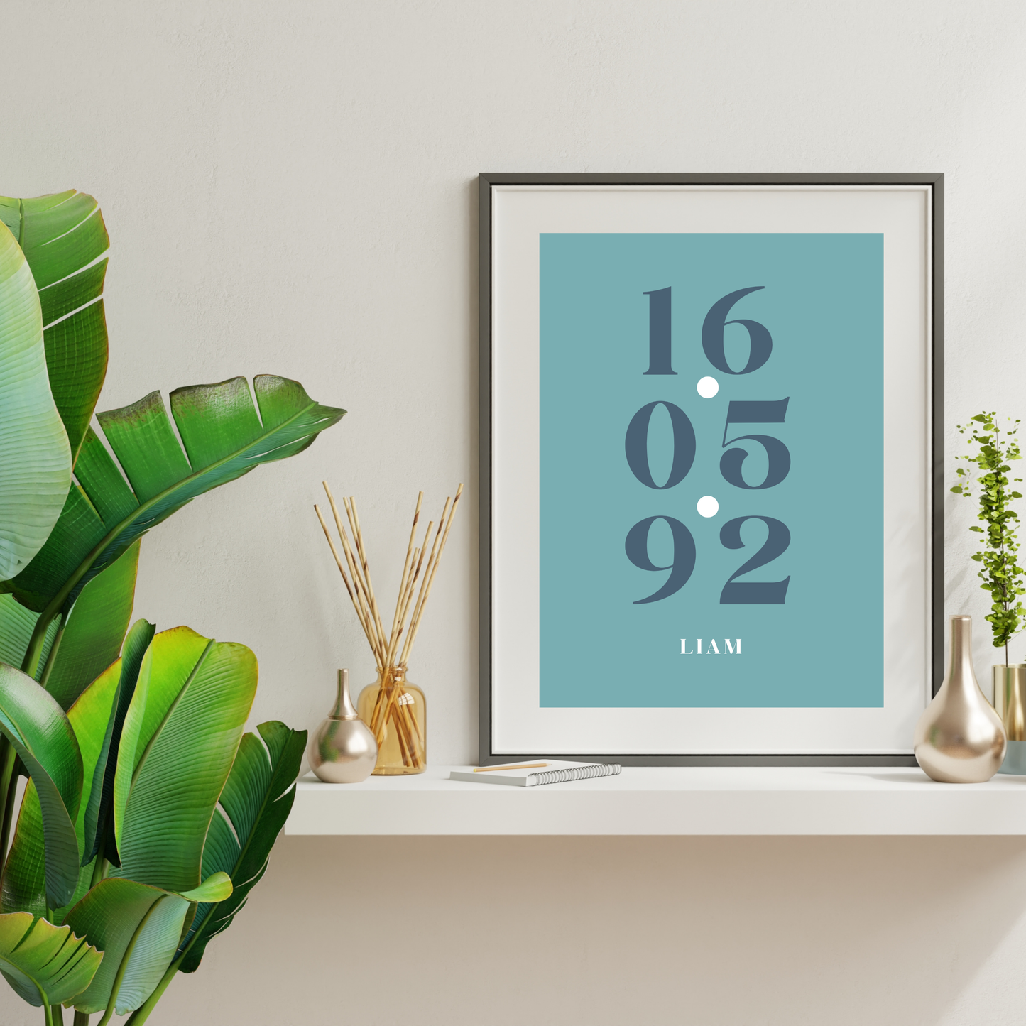 Blue Special Date – Personalised Name Print