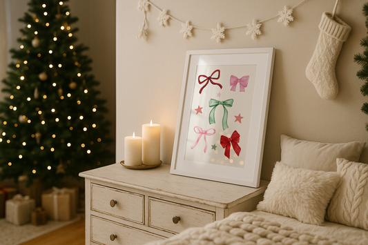 Bows Christmas Print
