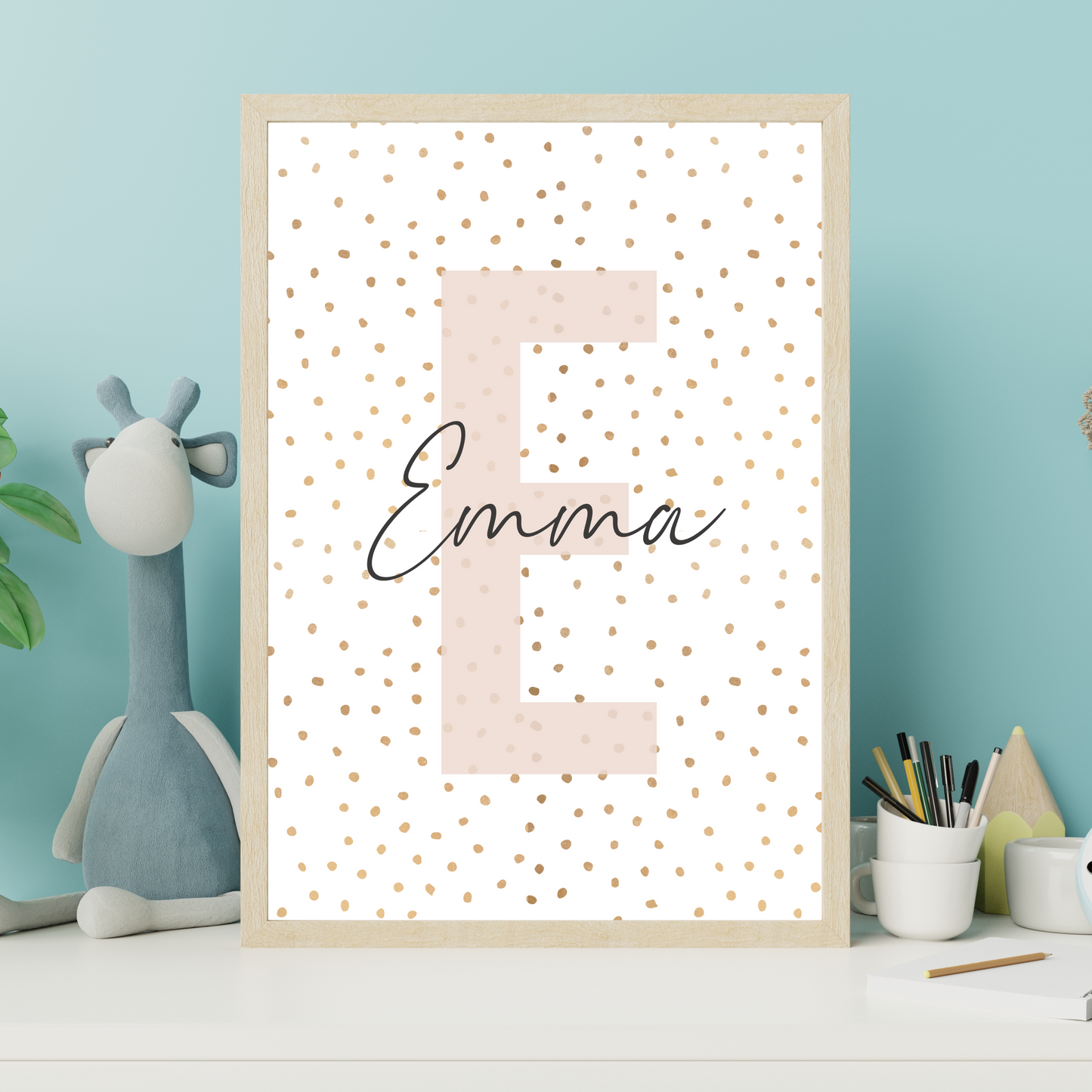 Polka Dot Initial - Girls Personalised Name Print