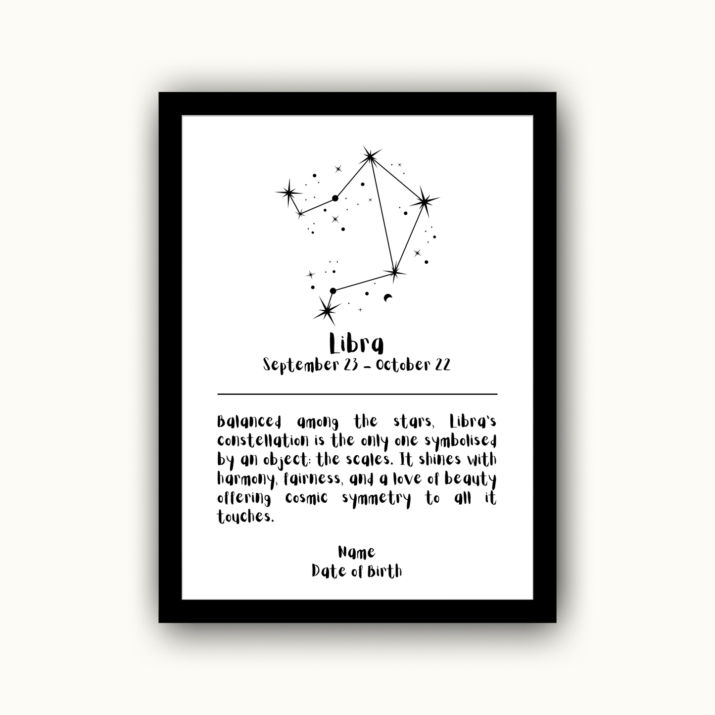 Constellation Zodiac Star Sign - Personalised Name Print