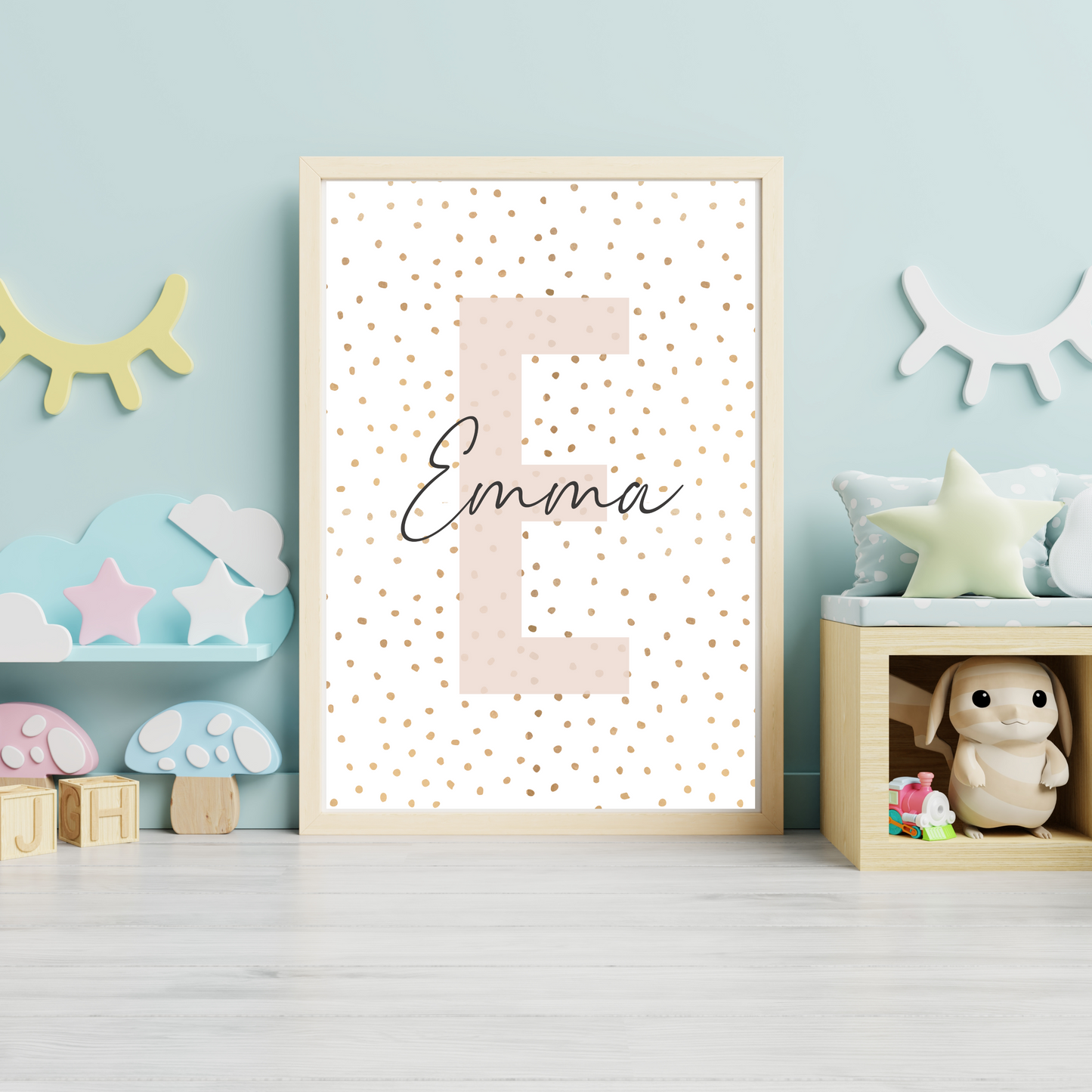 Polka Dot Initial - Girls Personalised Name Print