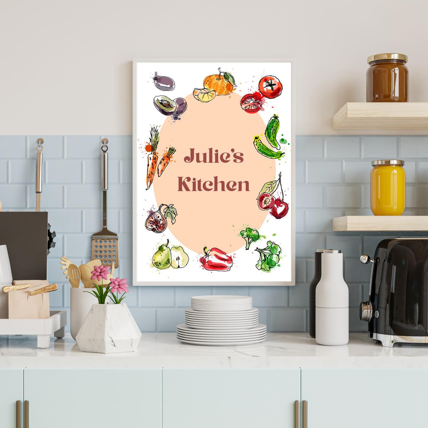 Fruit & Veg - Personalised Kitchen Name Print