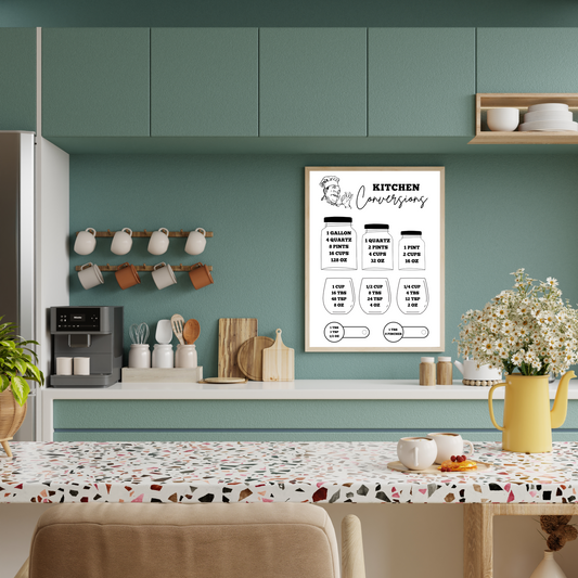 Conversion Chart Kitchen Print