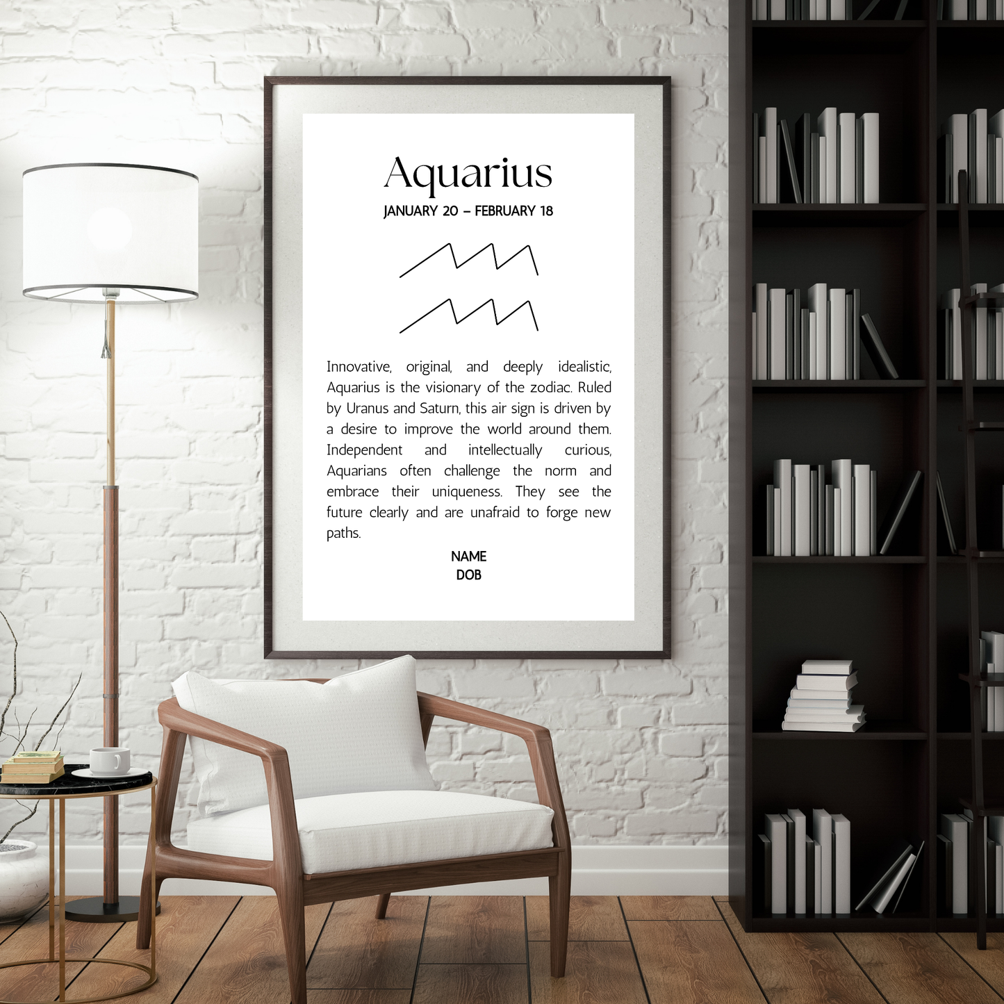 Classic Zodiac Star Sign - Personalised Name Print