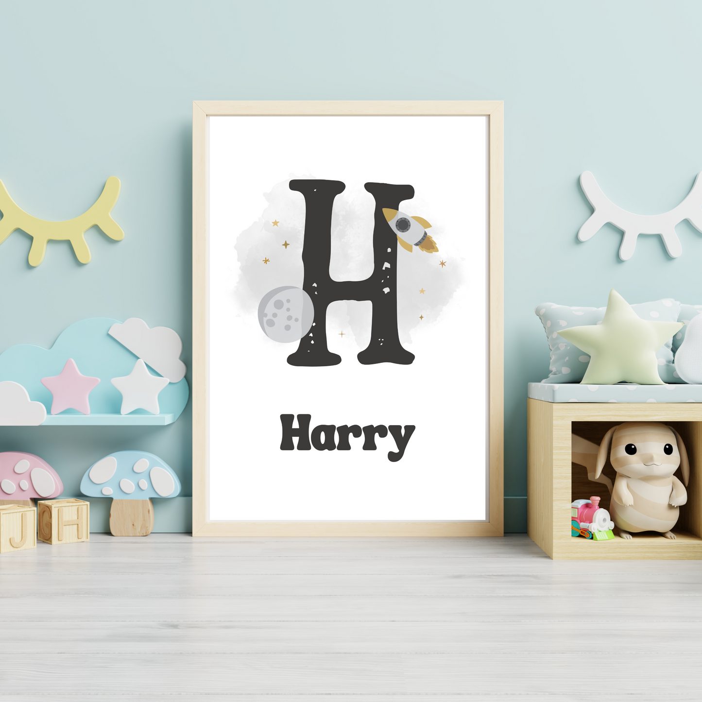 Space Initial - Boys Personalised Name Print