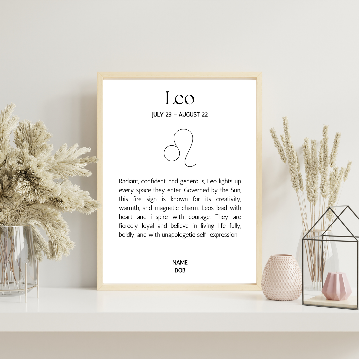 Classic Zodiac Star Sign - Personalised Name Print