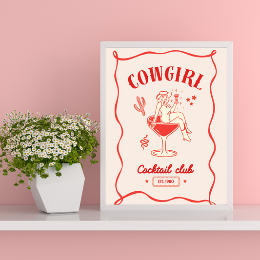 Cowgirl Cocktail Club Print
