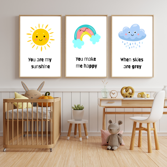 You Are My Sunshine Kids & Nursery Print Set