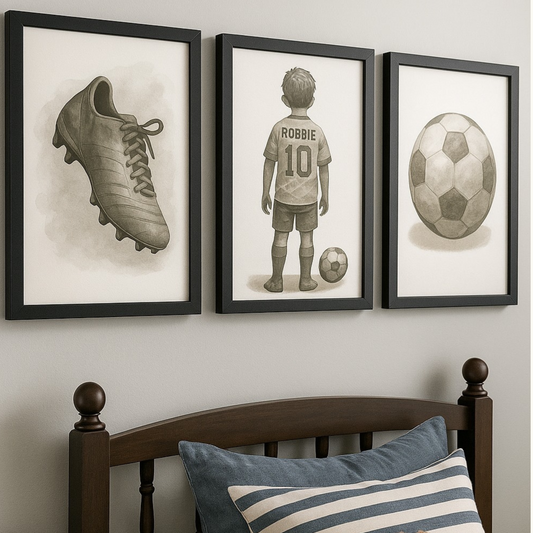 Football Enthusiast - Boys Personalised Name Print Set
