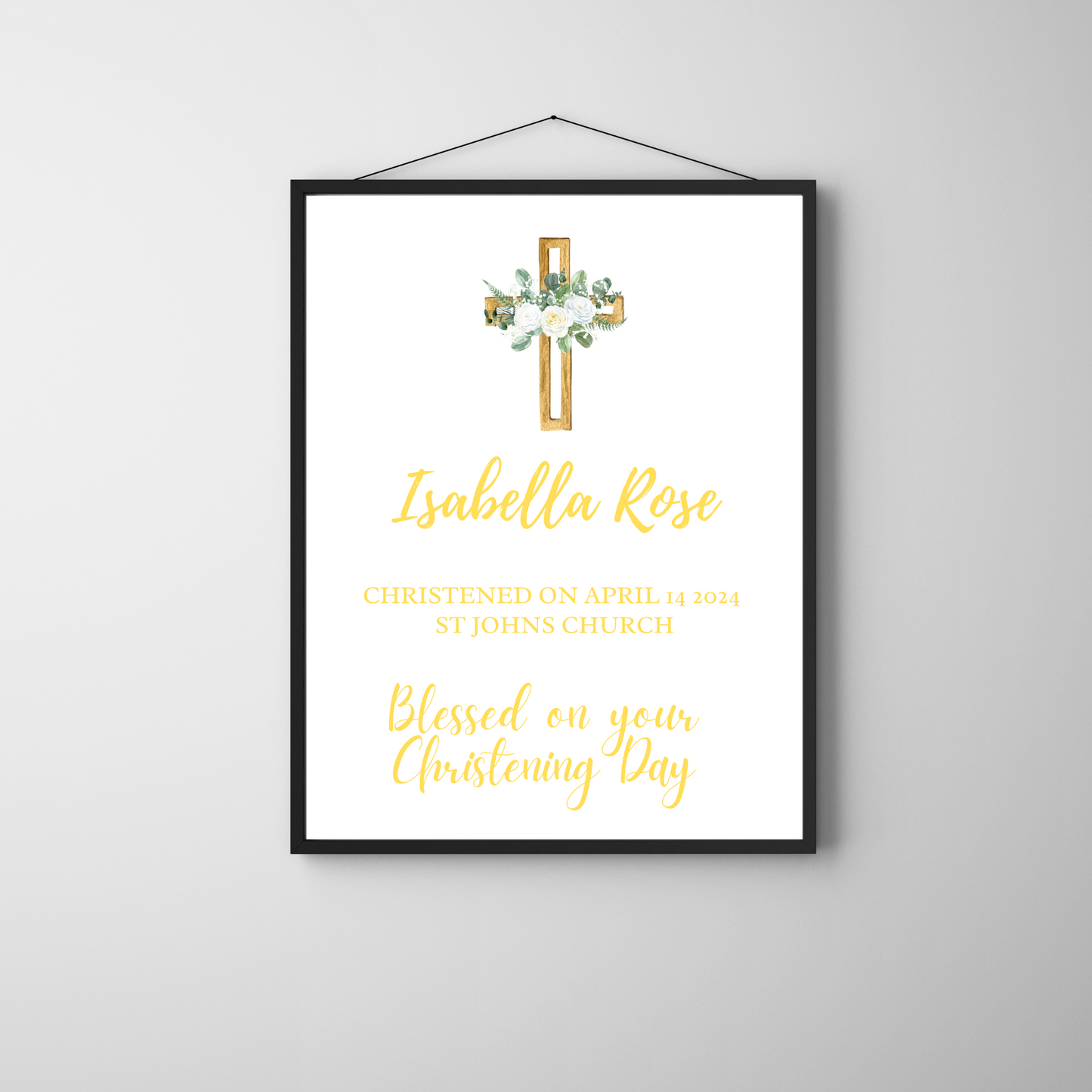 Traditional - Christening or Baptism Personalised Name Print