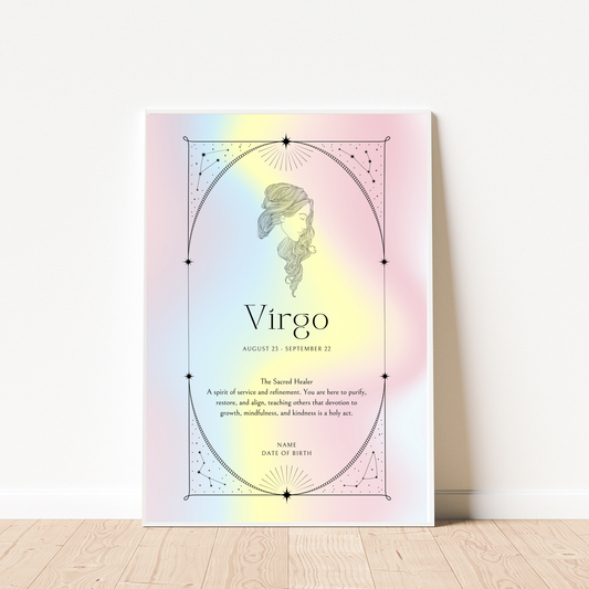 Spiritual Zodiac Star Sign - Personalised Name Print