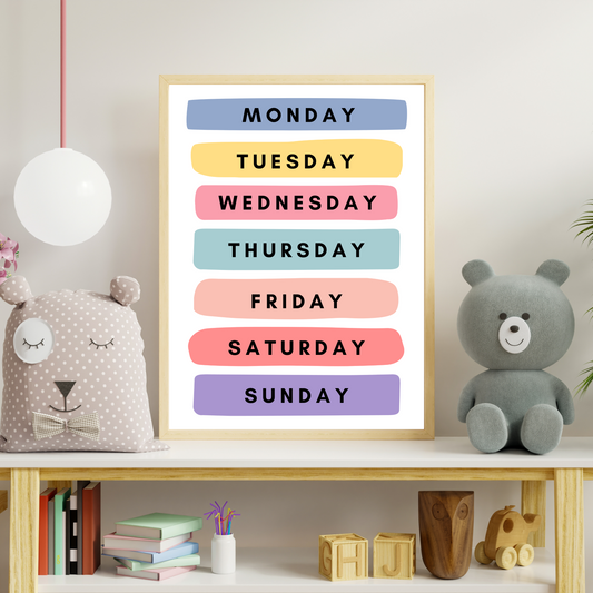 Days of the Week Kids & Nursery Print