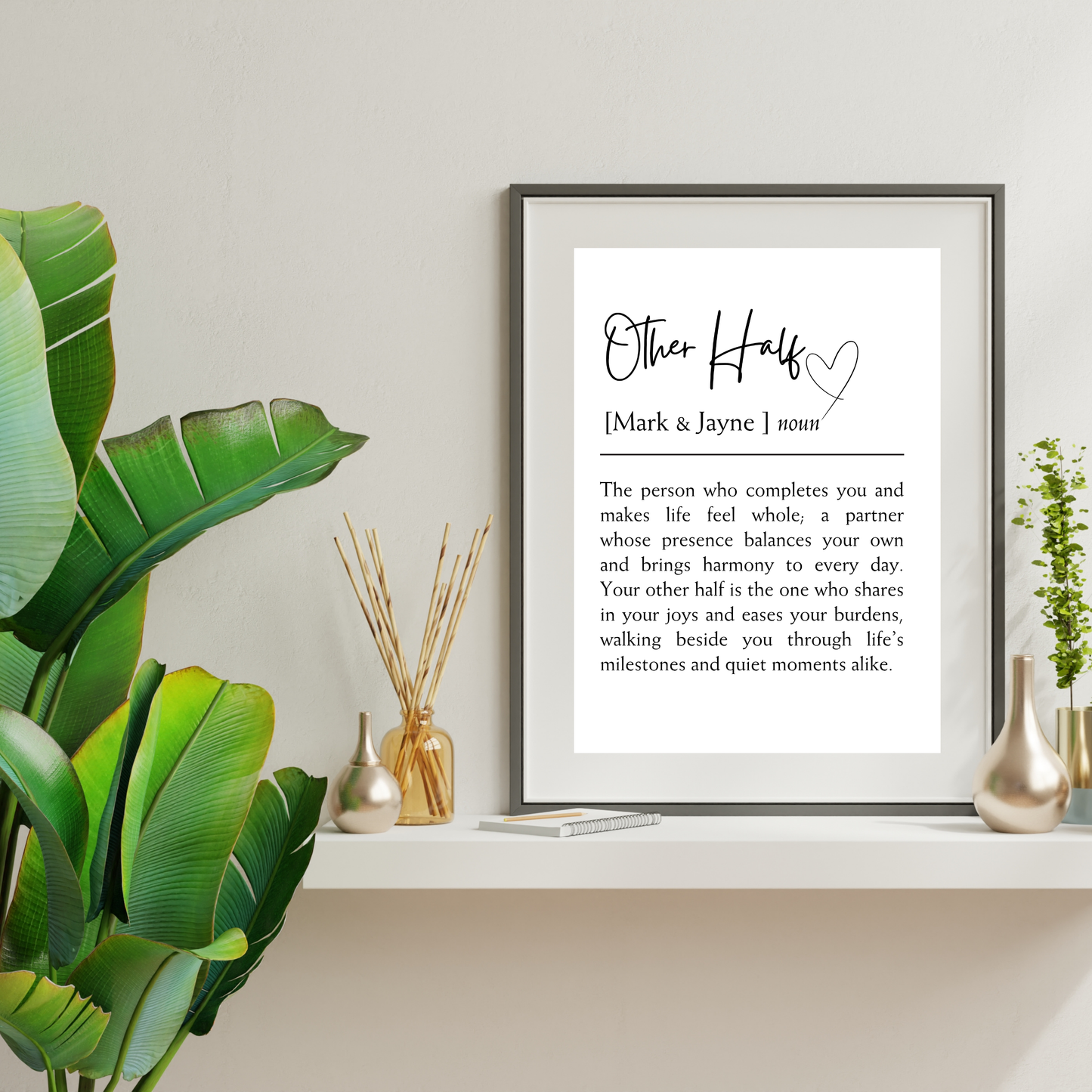 Other Half – Wedding & Anniversary Personalised Name Print