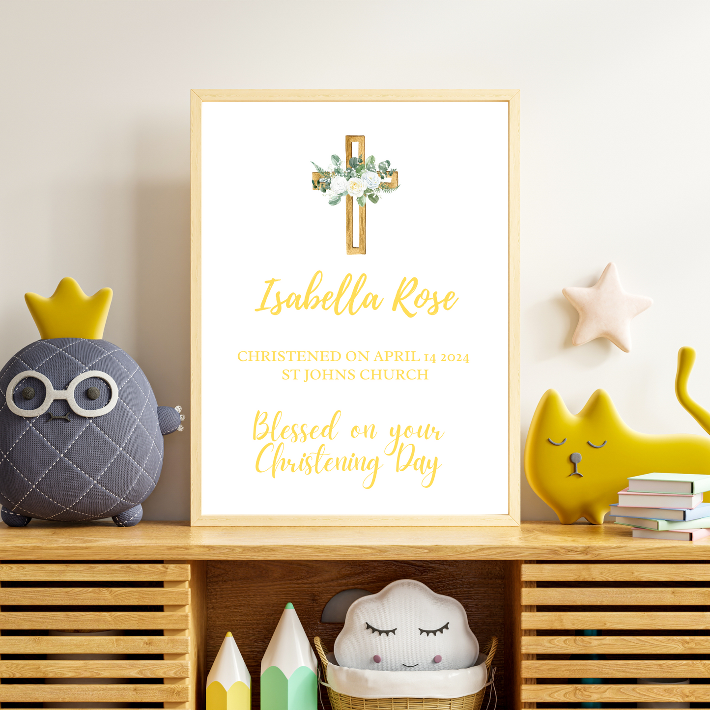 Traditional - Christening or Baptism Personalised Name Print