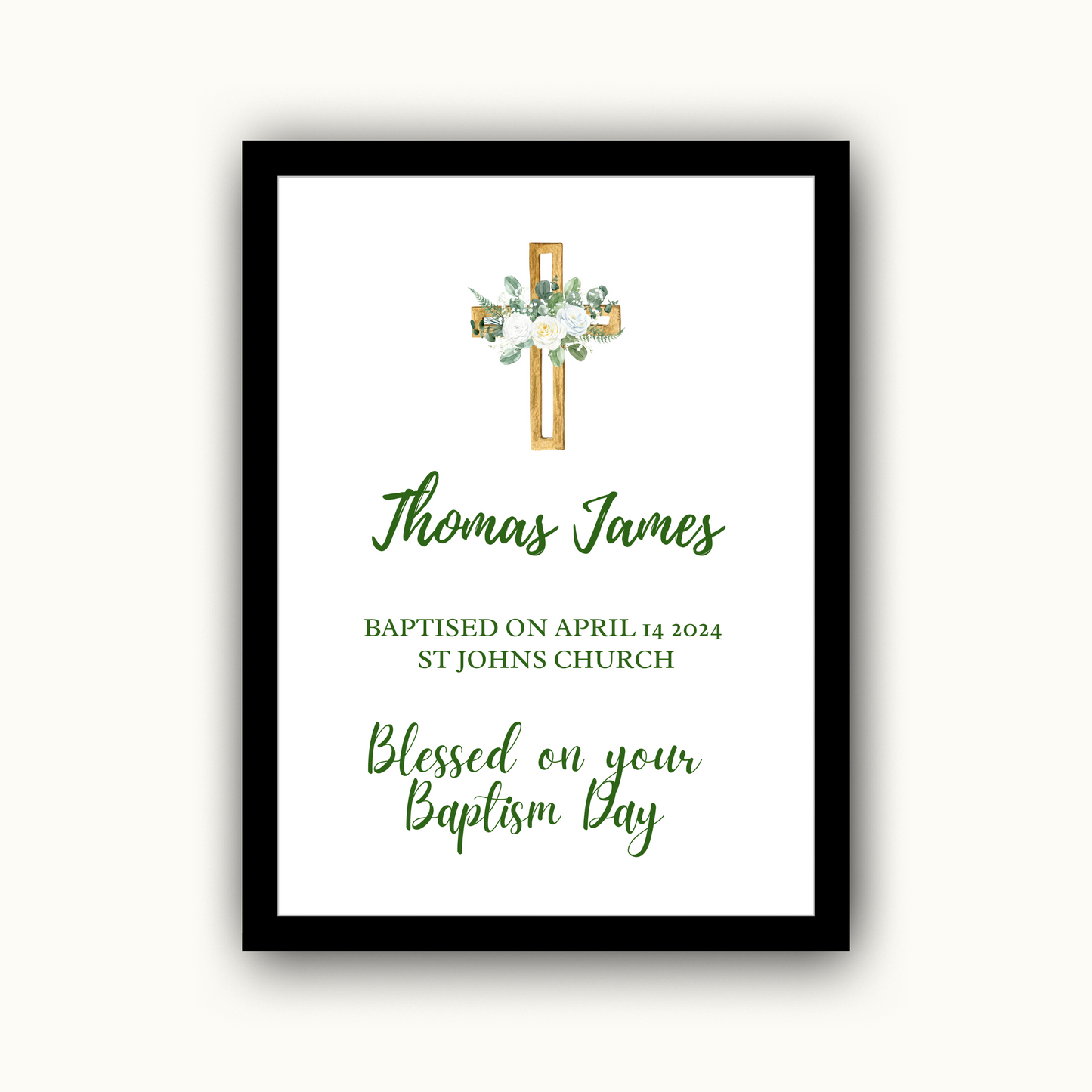 Traditional - Christening or Baptism Personalised Name Print