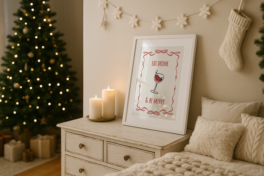 Eat Drink & Be Merry Christmas Print