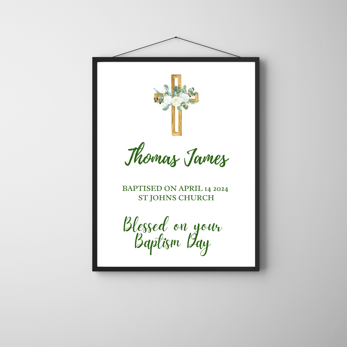 Traditional - Christening or Baptism Personalised Name Print