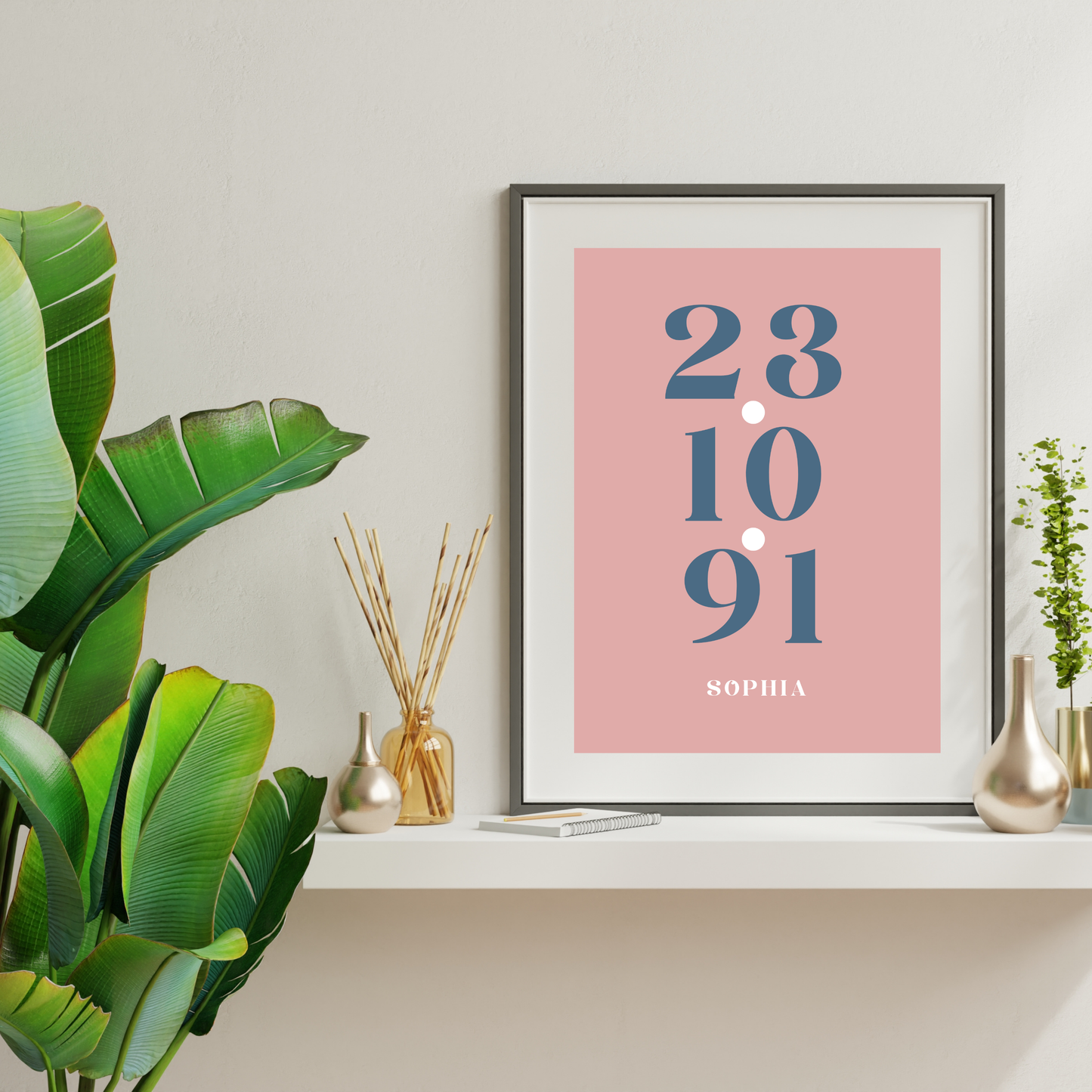 Pink Special Date – Personalised Name Print