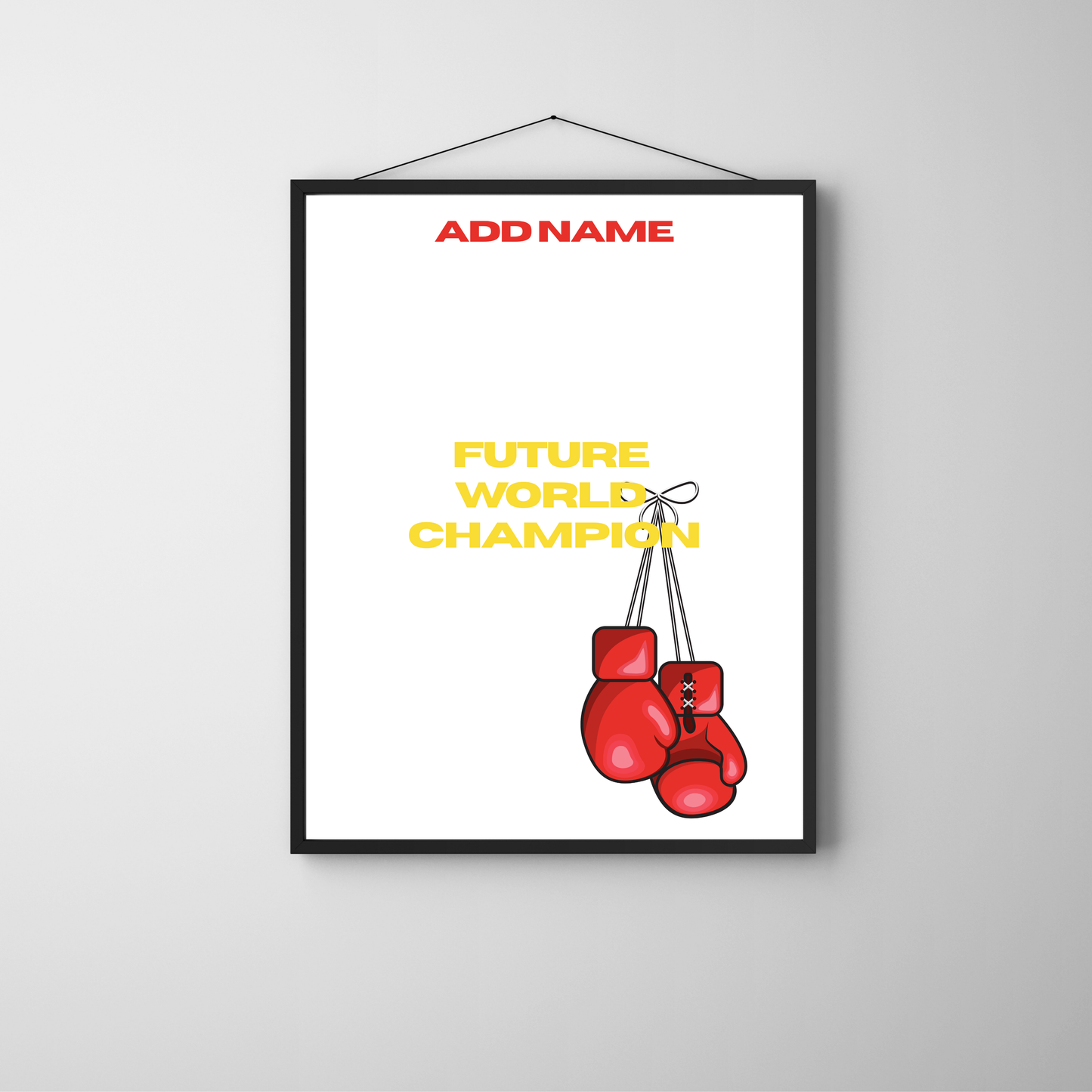 Future World Champion – Boxing Gloves Personalised Name Print