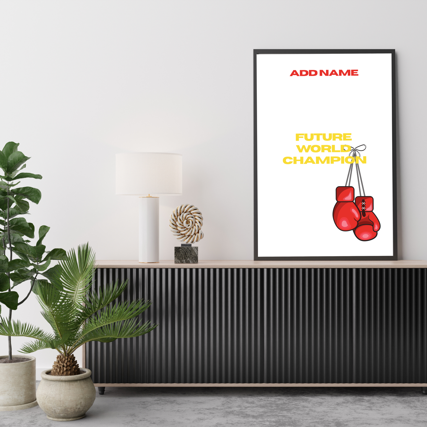 Future World Champion – Boxing Gloves Personalised Name Print