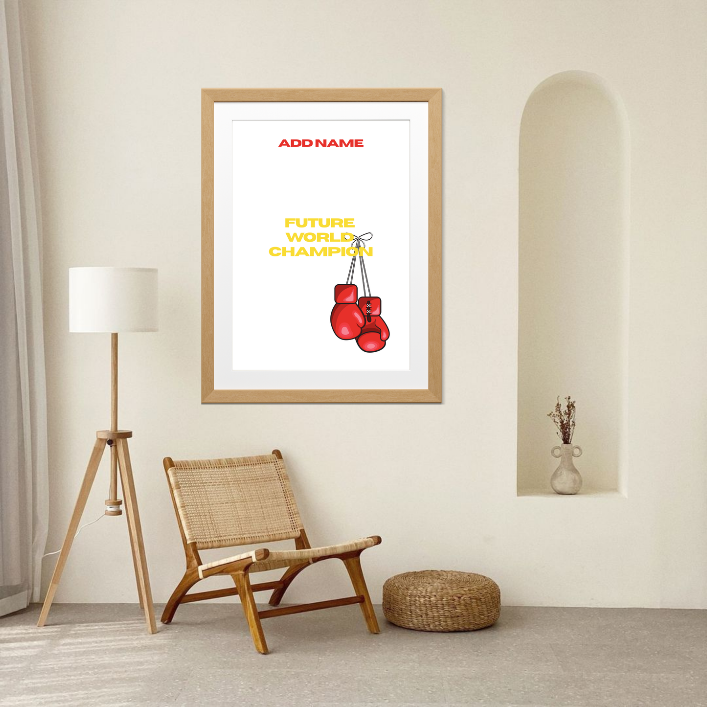 Future World Champion – Boxing Gloves Personalised Name Print