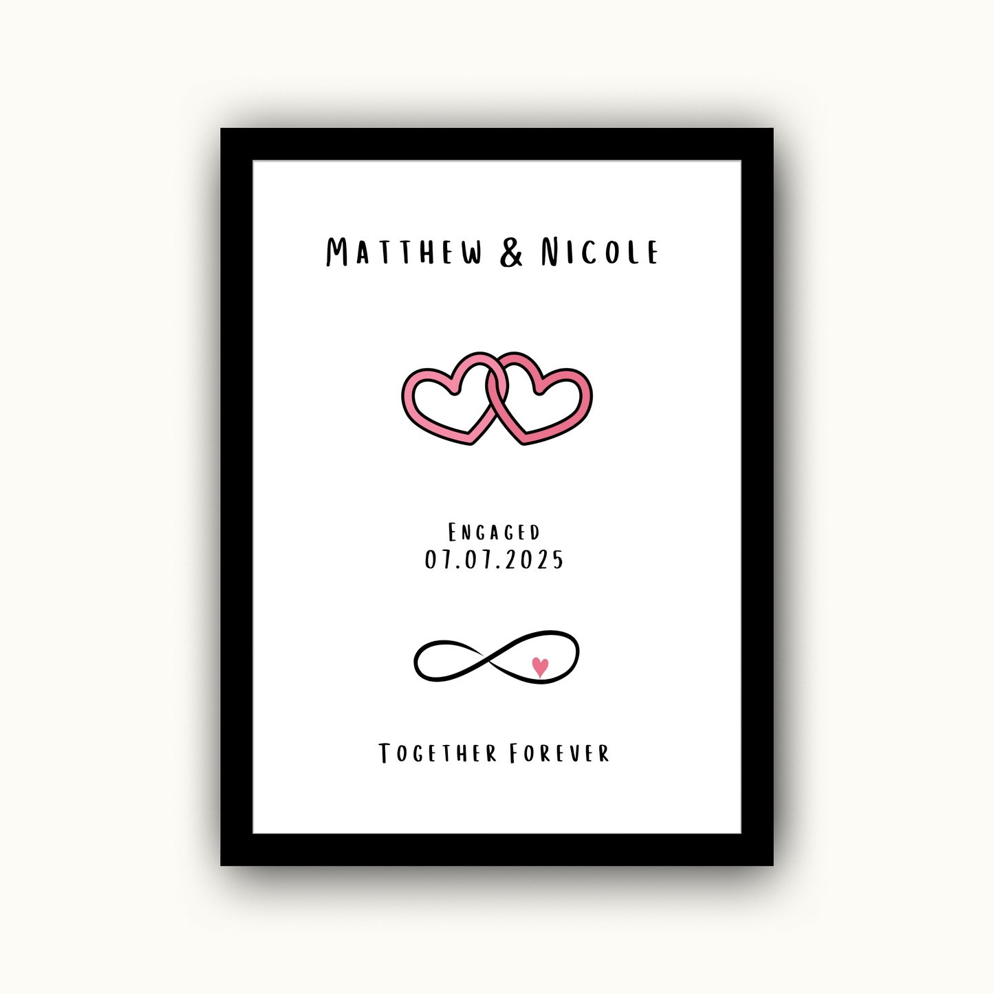 Heart - Engagement Personalised Name Print