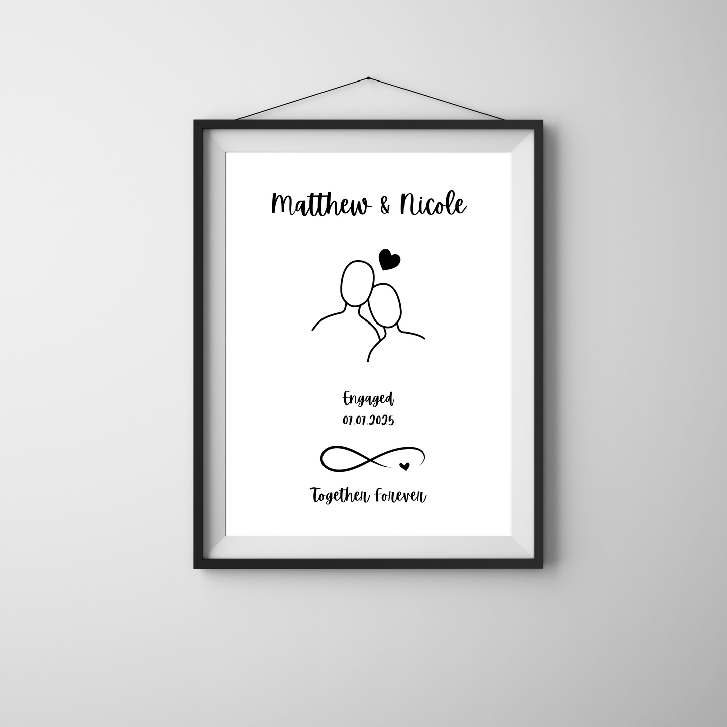 Silhouette - Engagement Personalised Name Print