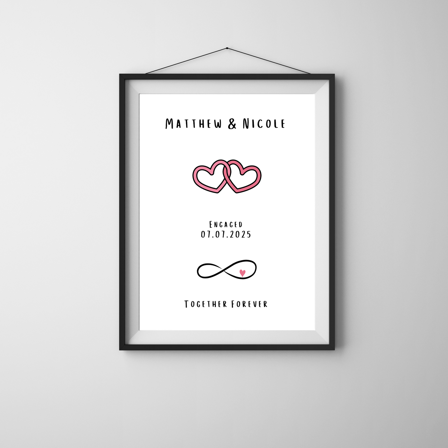Heart - Engagement Personalised Name Print