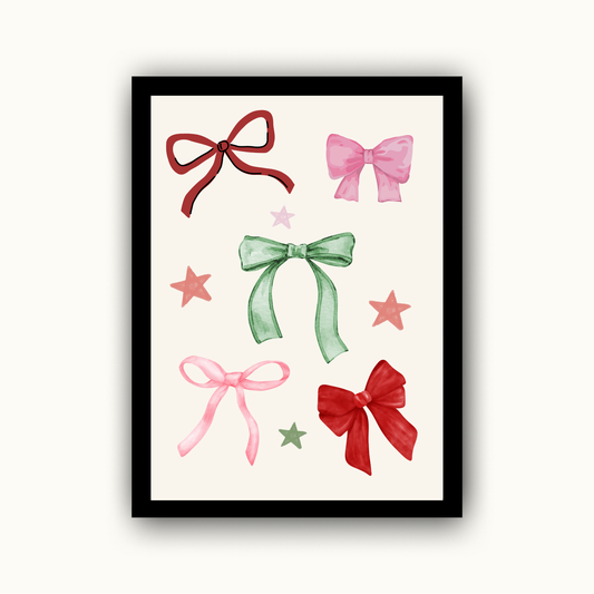 Bows Christmas Print