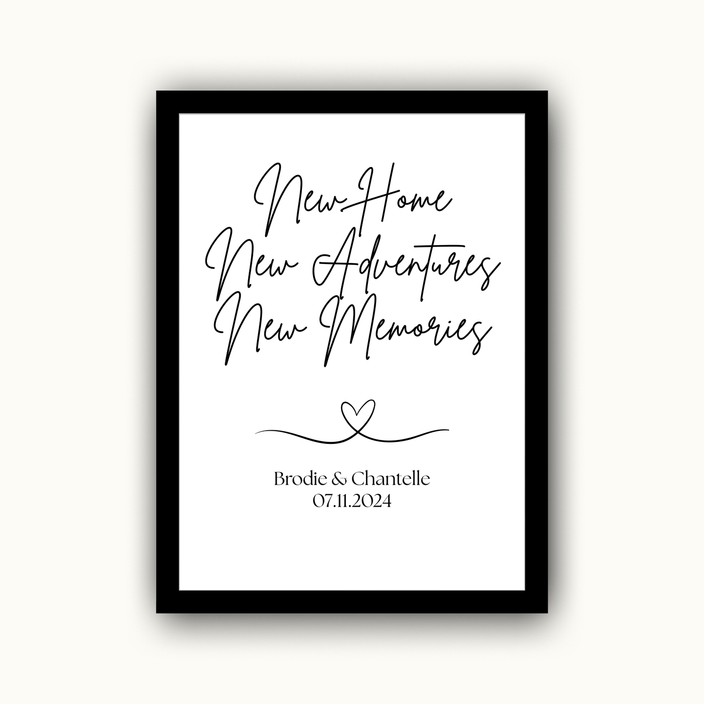 New Home, New Adventures, New Memories - Home & Family Personalised Name Print