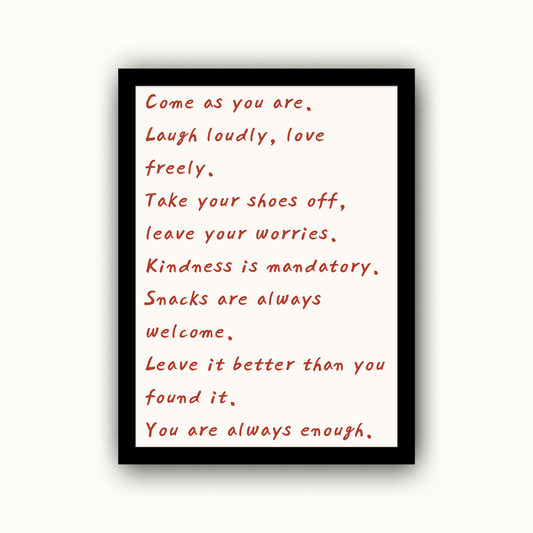 House Rules - Home & Family Print