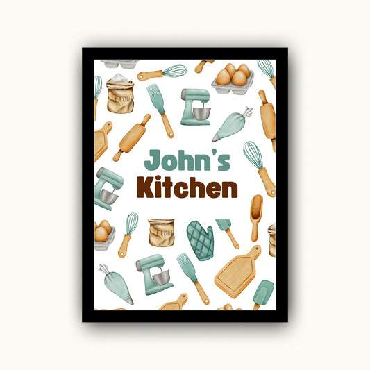 Cooking - Personalised Kitchen Name Print