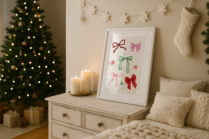 Bows Christmas Print