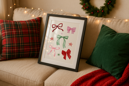 Bows Christmas Print
