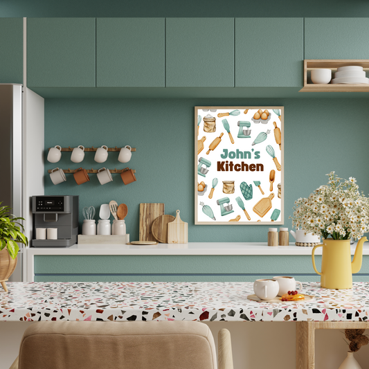 Cooking - Personalised Kitchen Name Print