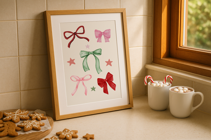 Bows Christmas Print