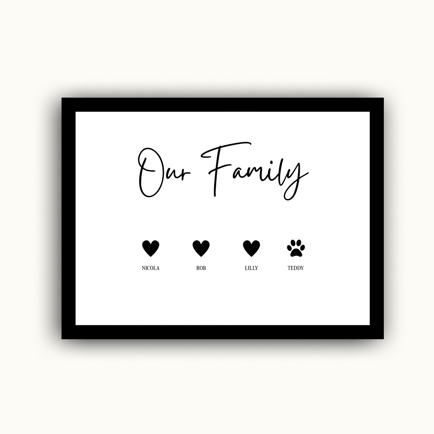 Our Family - Home & Family Personalised Name Print