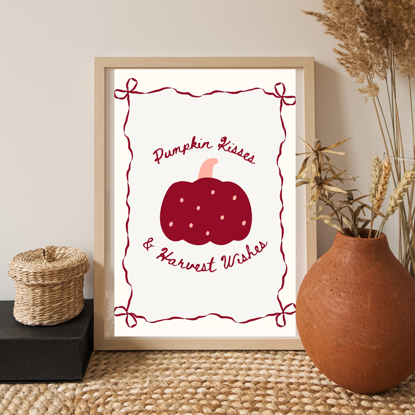 Pumpkin Kisses & Harvest Wishes Autumn Print