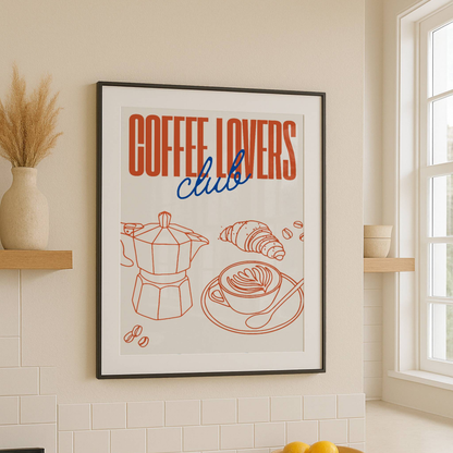 Coffee Lovers Club Orange Print