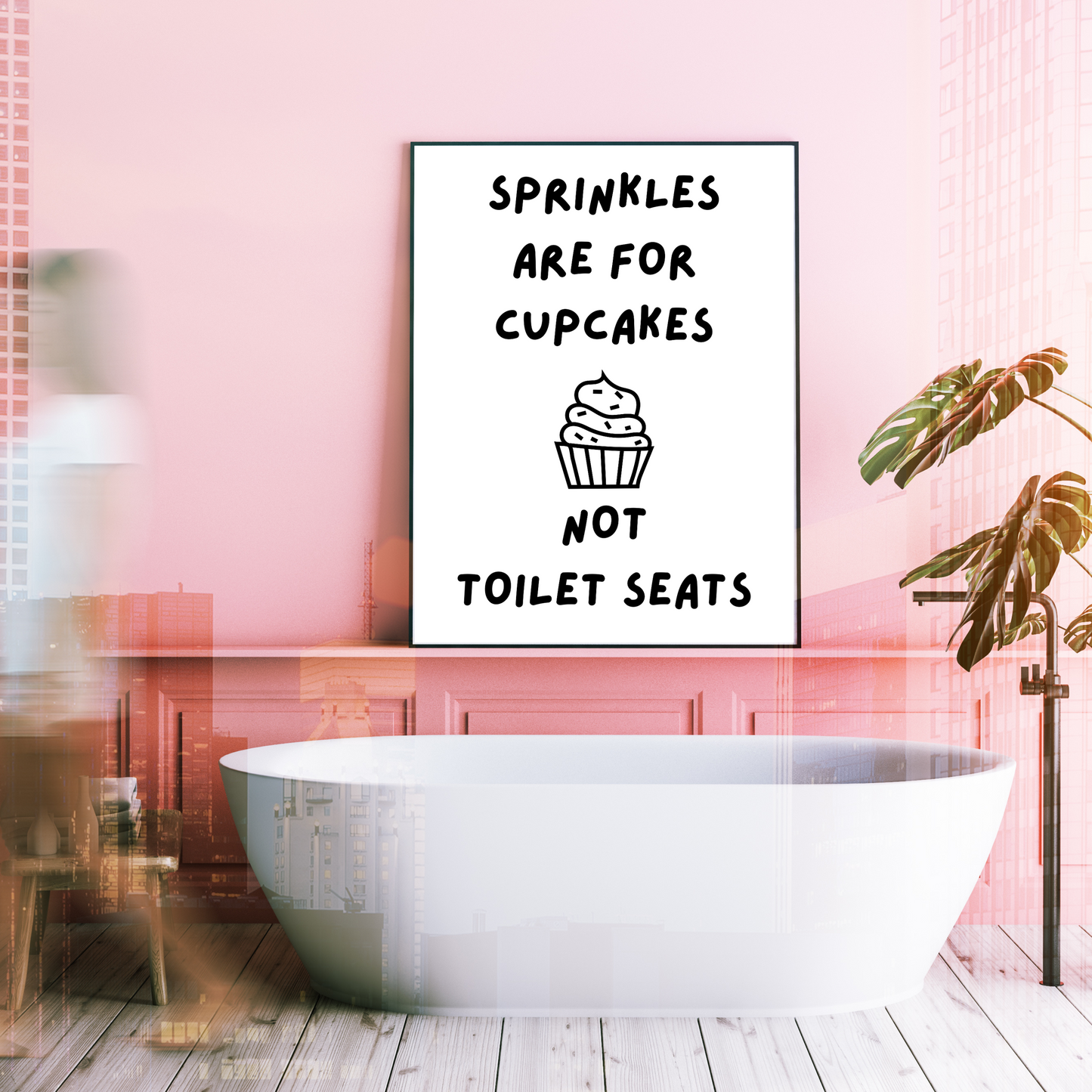Sprinkles Are For Cupcakes Bathroom Print