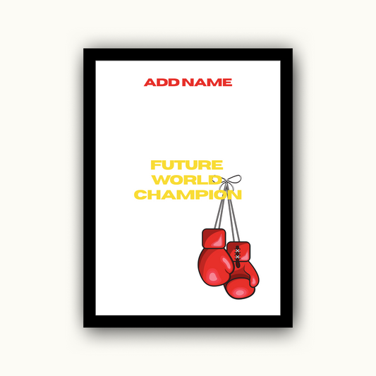 Future World Champion – Boxing Gloves Personalised Name Print