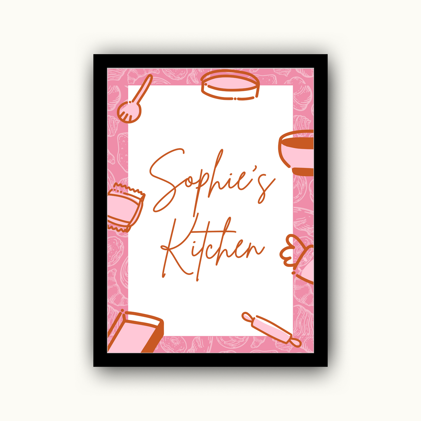 Pink - Personalised Kitchen Name Print