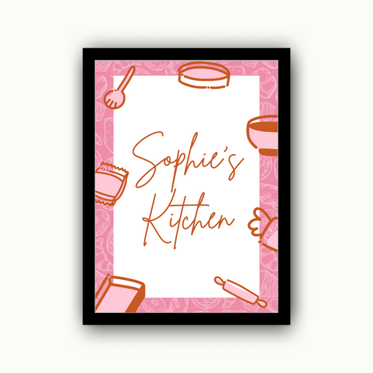 Pink - Personalised Kitchen Name Print