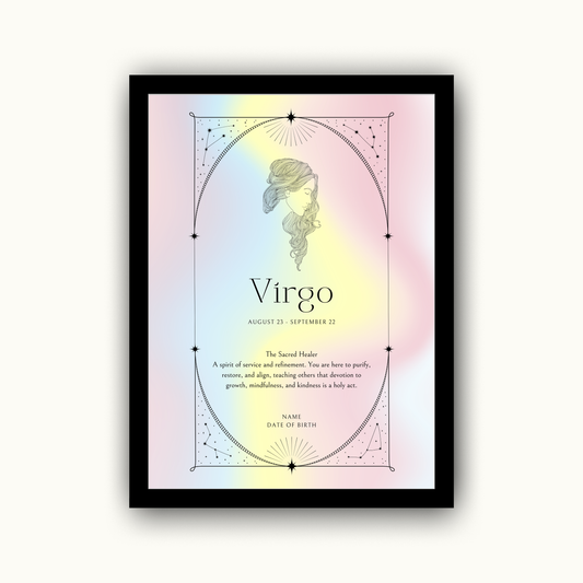 Spiritual Zodiac Star Sign - Personalised Name Print