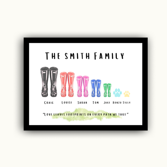 Family Boots - Home & Family Personalised Name Print