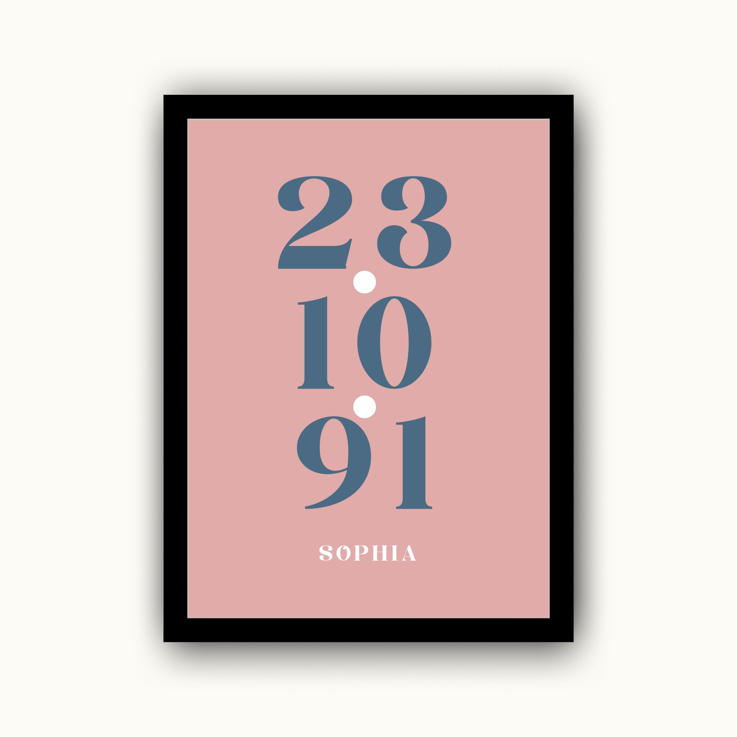 Pink Special Date – Personalised Name Print