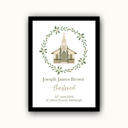 Church - Christening or Baptism Personalised Name Print