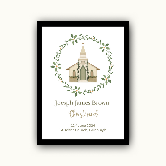 Church - Christening or Baptism Personalised Name Print