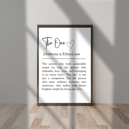 The One – Wedding & Anniversary Personalised Name Print