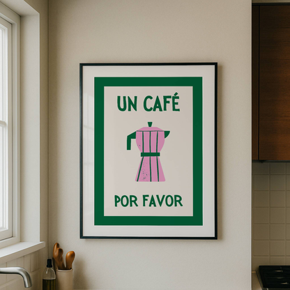Un Café Por Favor Coffee Print